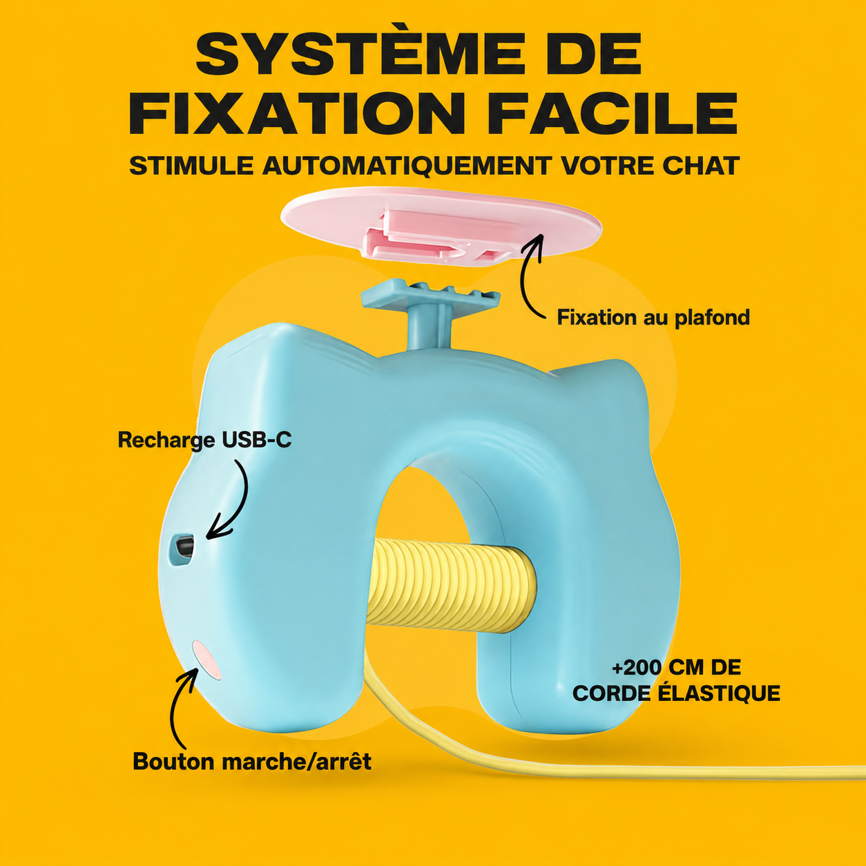 Caractéristiques du jouet automatique suspendu pour chat FoliPattes